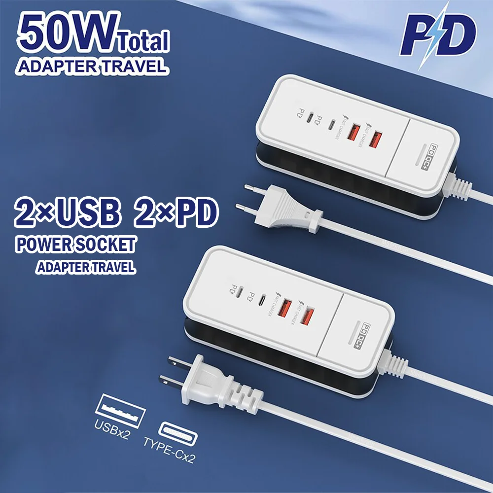 4 Port USB Charger QC 3.0 3.1A Travel Charger Fast Charging Wall Charger For iPhone 15 Xiaomi Samsung Phone Travel Power Adapter