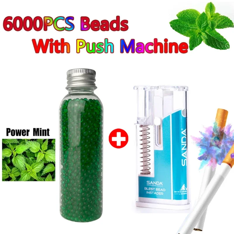 6000PCS DIY Fruit flavor Mixed Ball Capsules for cigarets with Pusher Box Black Ice mint Cigarette Explosion Pops Beads Men Gift