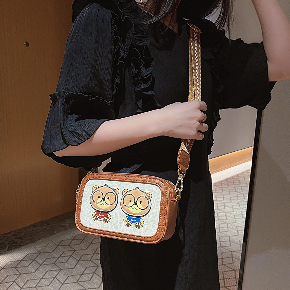 

BeiBaoBao Brand fashion flap messenger bag Crossbody bags for women Bear pattern Thick shoulder strap women shoulder bag cute