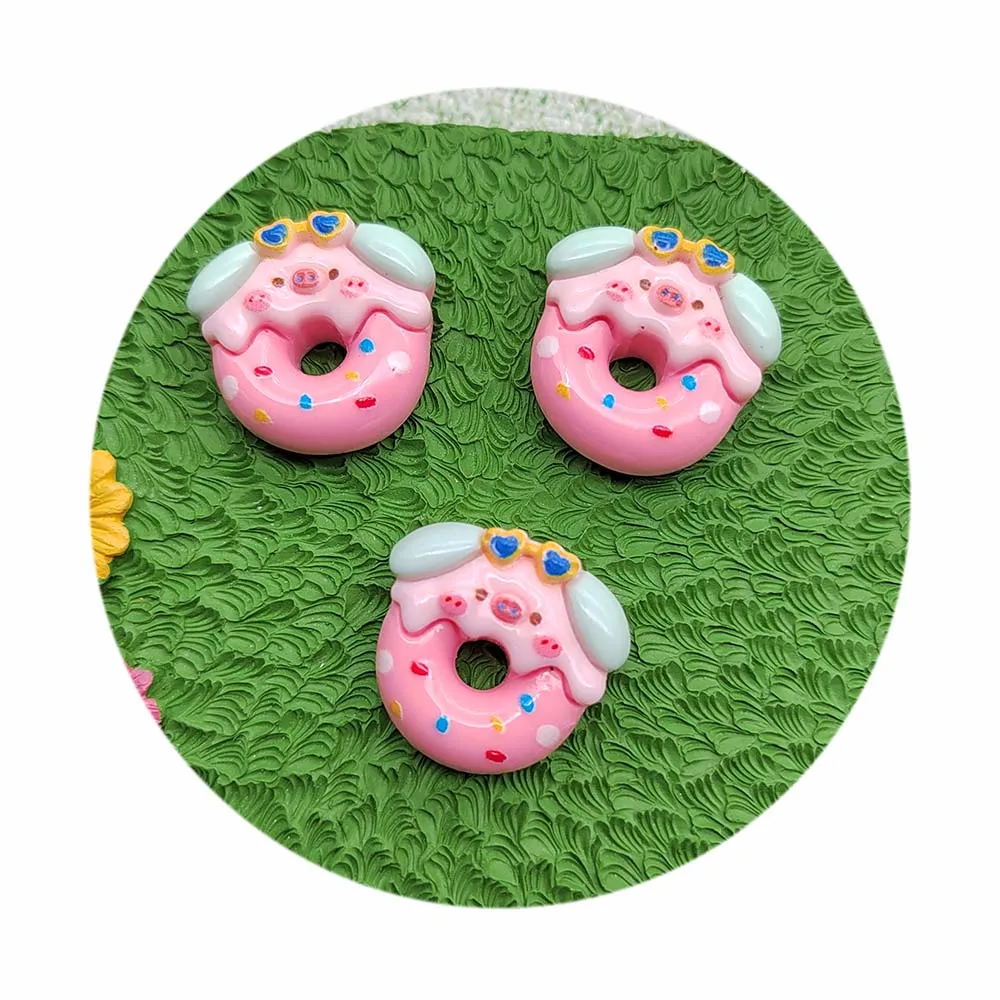 Cartoon Pink Pig Resin Flat Back Cabochons Animals Embellishments For Hairpin Scrapbooking DIY Jewelry Craft Accessories