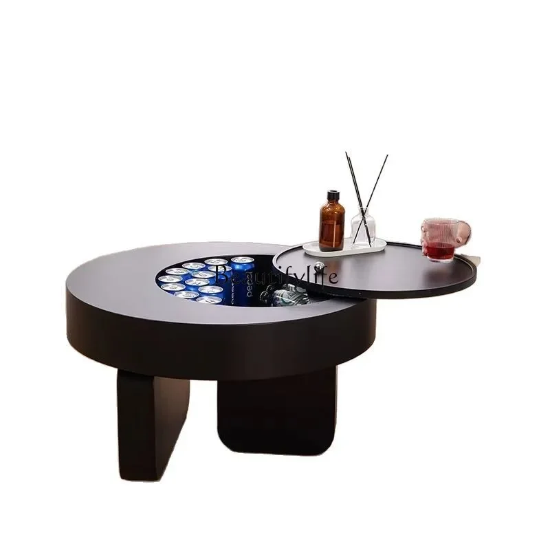 

ld6 *Small apartment coffee table living room round mobile light luxury high-end small coffee table
