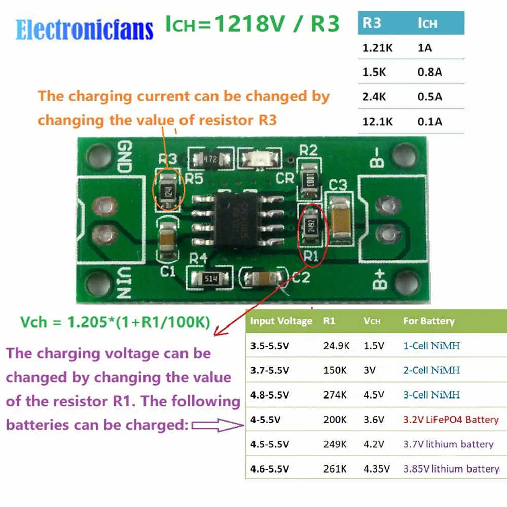 1A 1.2V 2.4V 3.6V Nimh ładowarka dedykowana 1.5V 3V 4.5V CC/CV płyta moduł ładowania