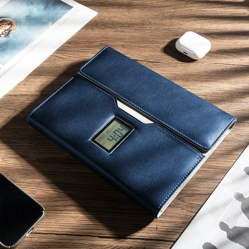 A5 Smart Notebook Draagbare draadloze oplader 8000mAh batterij Multifunctionele notebook Draad Oplaadtijdweergave Zakelijk notitieblok