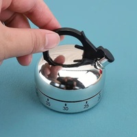 60 Minute Kitchen Timer Alarm Clock Mechanical Teapot Timer Tool Cooking Baking Auxiliary Kitchen Tools Timer Kitchen Supply