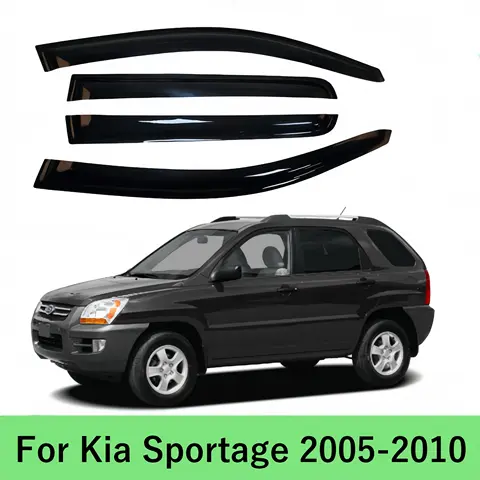 Kia Sportage 2005 2006 2007 2008 2009 2010 사이드 윈도우 바이저 썬 레인 디플렉터 가드 차양 대피소 접착 커버 트림