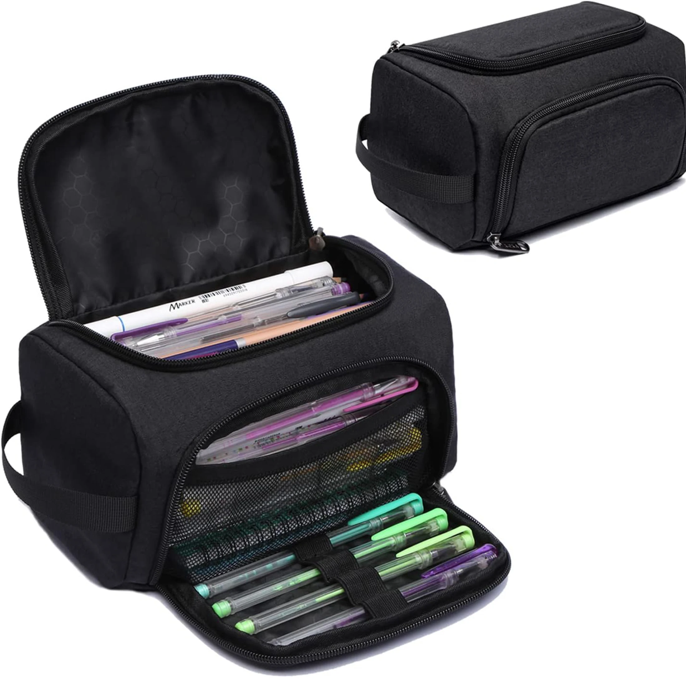 

Large Capacity Pencil Case Organizer, Multifunctional Pencil Pouch with Compartmens, Travel Simple Stationery Bag, Nylon Pencil