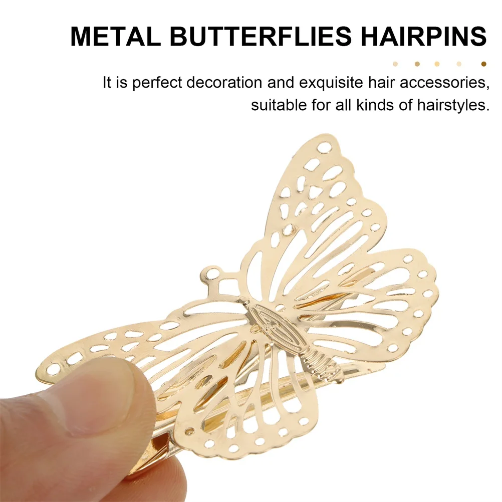 

24 Pcs Butterfly Hair Clips Butterflies Modeling Hair Clip Golden Women Headdress Hairpins Daily Festival Accessories