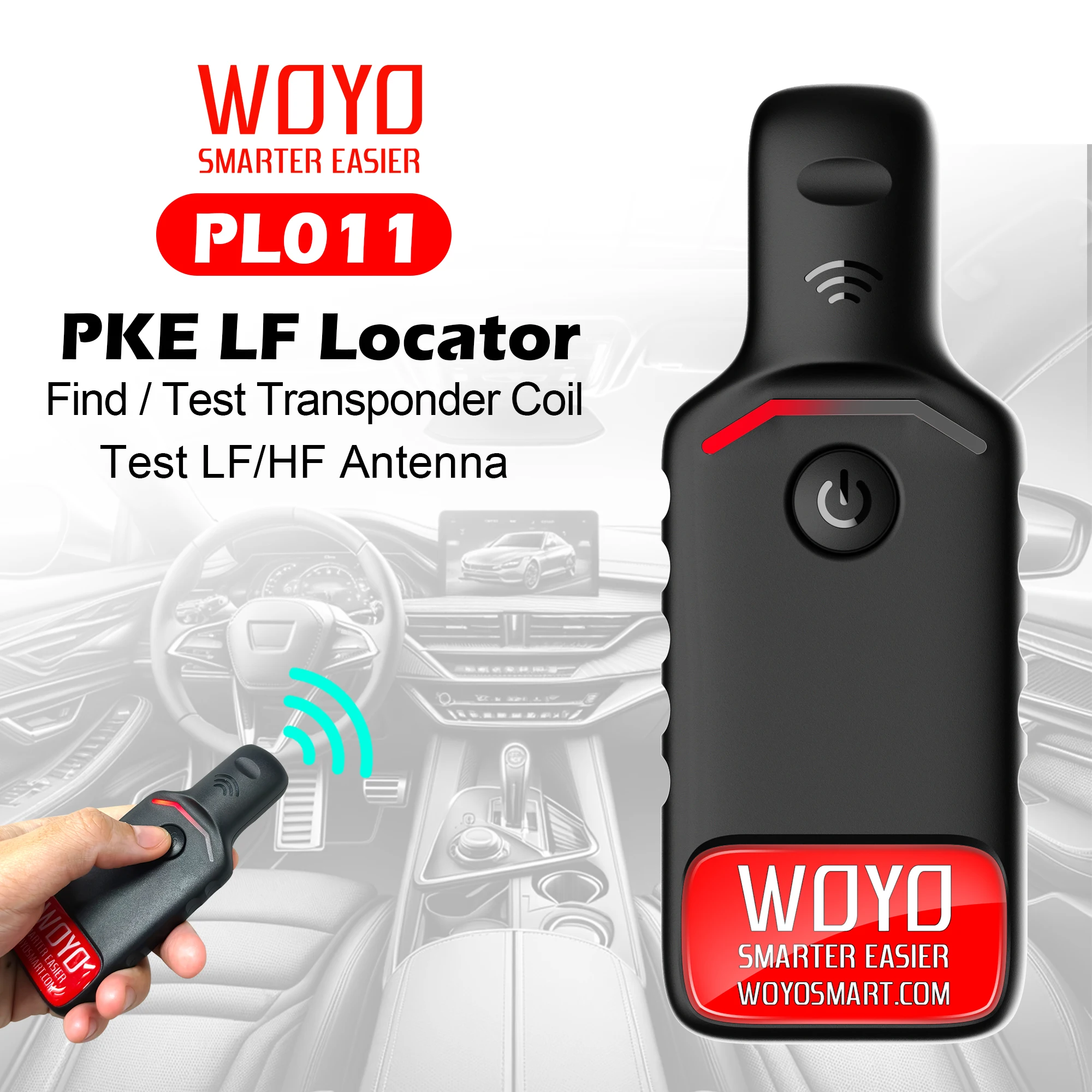 WOYO PL011 para todos los coches, localizador y Detector de bobina transpondedor PKE de entrada sin llave de 125kHZ, también prueba de antena PEPS