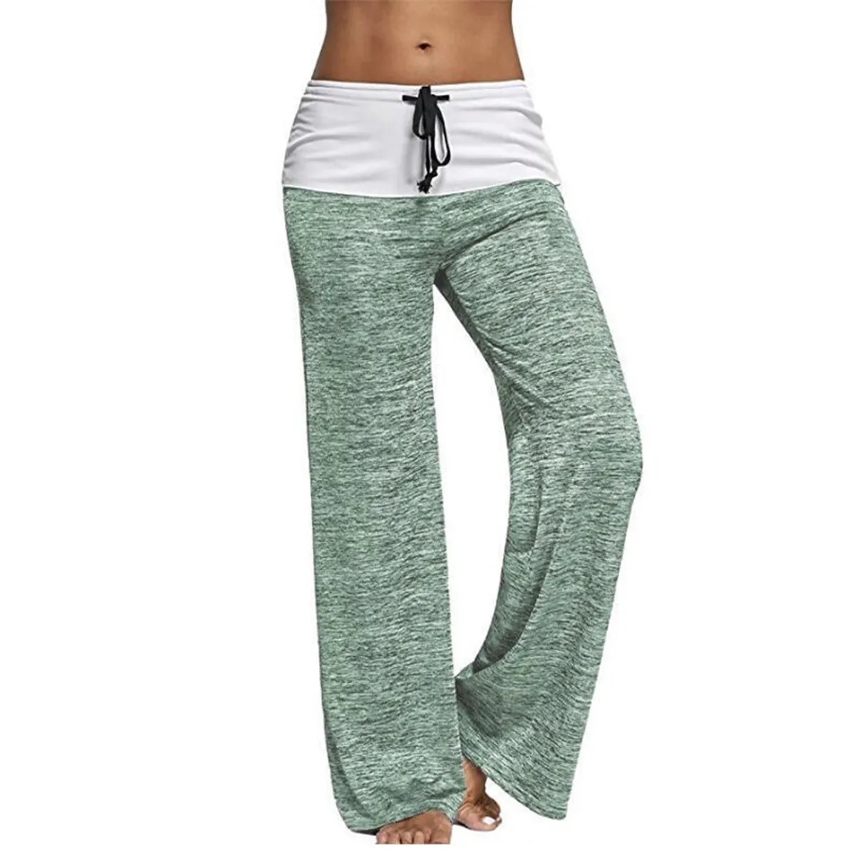 Light Green Women's Yoga Pants Quick-Dry Cotton Harem Fit Loose Fitness Trousers for Pilates Dance