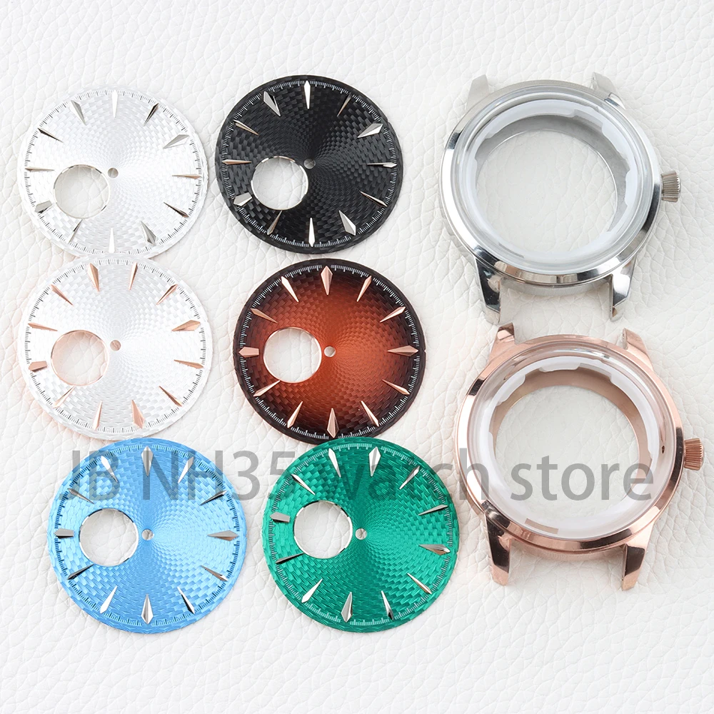 

NH38 Watch Dial 40mm Arched Glass Case 35mm Dial and Hands for Cocktail Time Presage NH38 Movement Watch Replacement Accessories