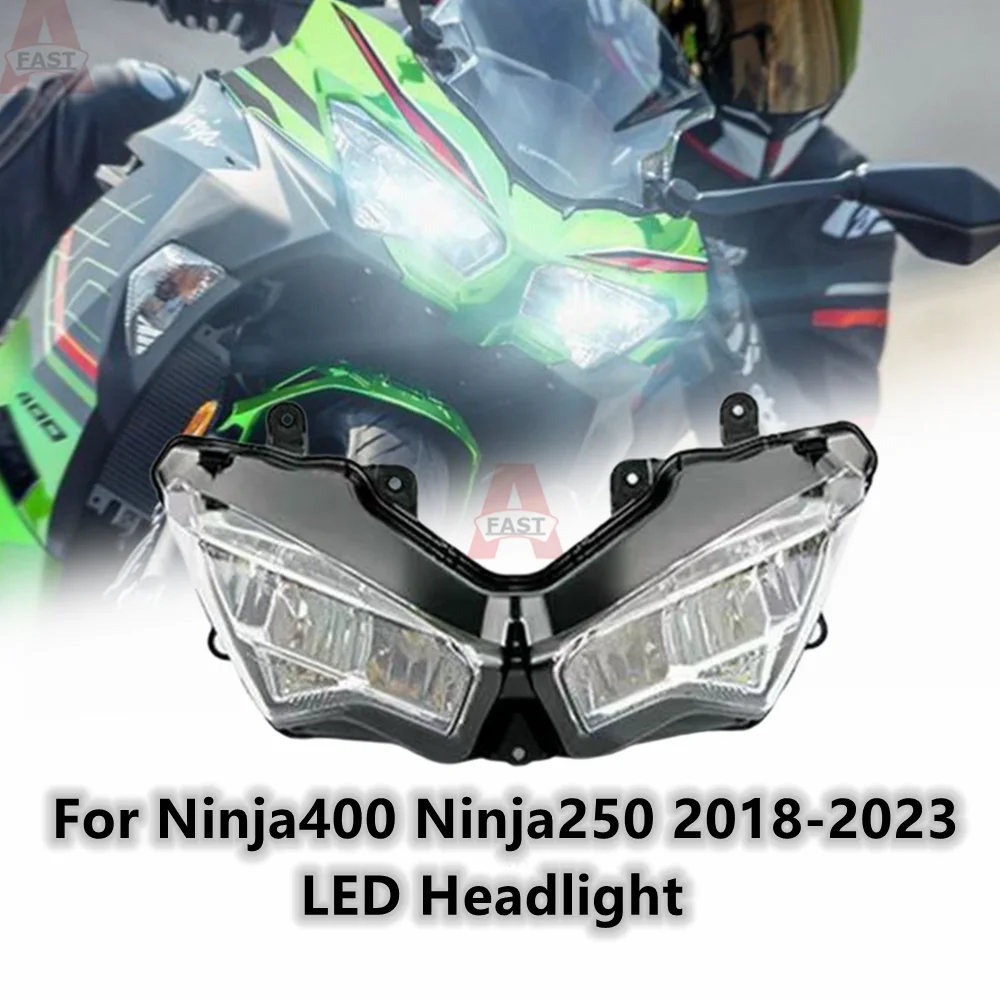 

Motorcycle Front Headlight Assembly For Kawasaki Ninja 400 650 2018 2019 2020 2021 2023 ZX6R ZX-6 636 ZX250 LED Head Light Lamp