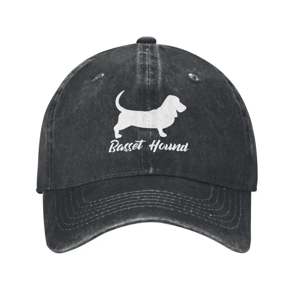 BUSSET HOUND Print Trucker Hat Unisex Baseball Cap Mens Dad Caps Wash Adjustable Cotton Hats Unconstructed Plain Cap Cowboy Hat