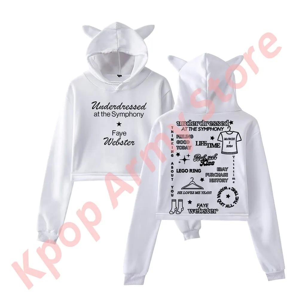 Faye Webster Tracklist Pullover Female Cat Ears Hoodie Long Sleeve Top Women's Clothes