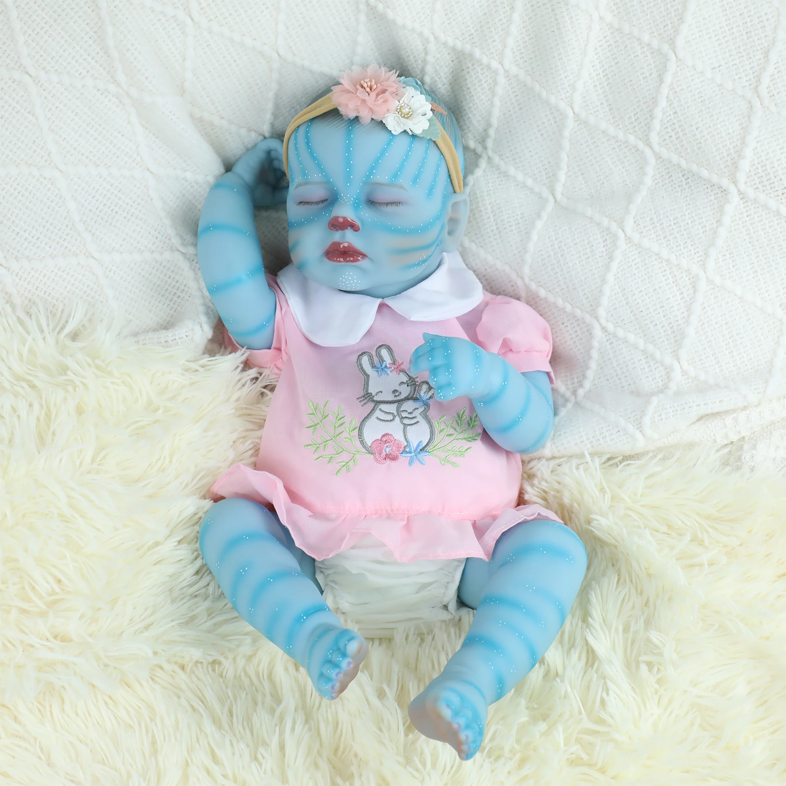 Muñecas Reborn de Avatar de 18 pulgadas, muñecas realistas de cuerpo completo de silicona para recién nacidos, tacto suave con venas visibles para niñas, juguetes para niños