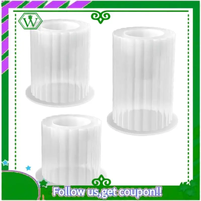 

A18P-3PCS Silicone Mold DIY Simplicity Canlde Holder Casting Mould Concrete Resin Mold