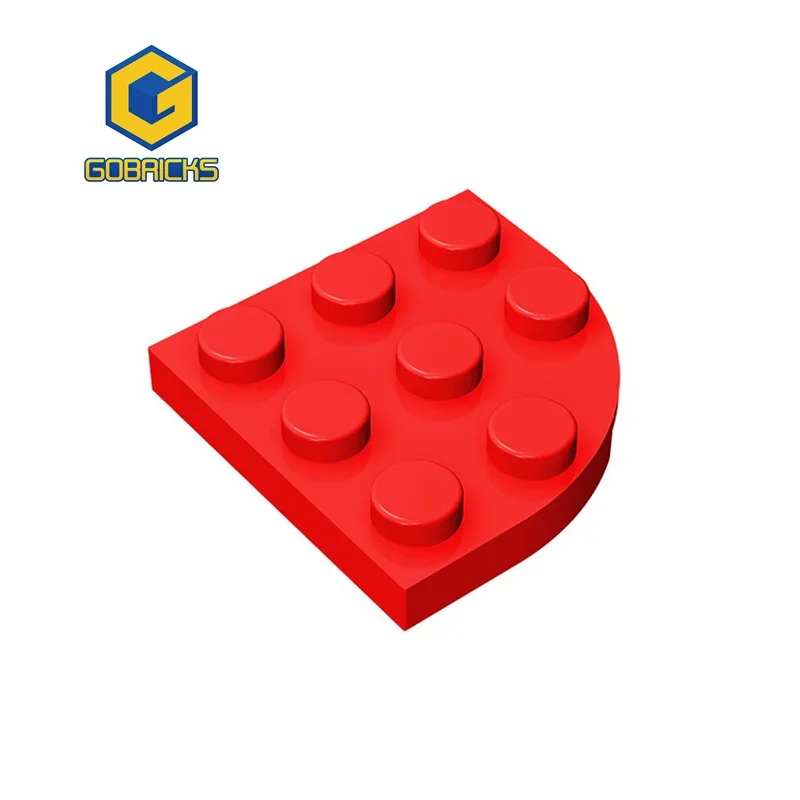 Gobricks 1 шт. MOC пластина с круглым углом 3 x 3, кирпичи, совместимые с моделью 30357, детали строительных блоков, детская сборка, игрушки-головоломки