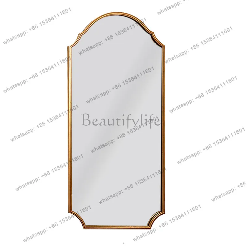 American arch mirror solid wood floor mirror full body mirror women's clothing store personality