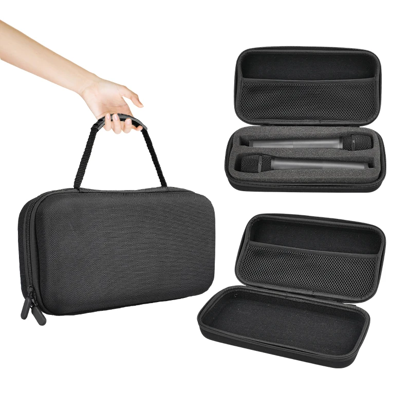 EVA Storage Bag Microphone Packing Case Zipper Portable Digital Storage Bag Wireless Microphone Bag Anti-pressure Hard Bag Case