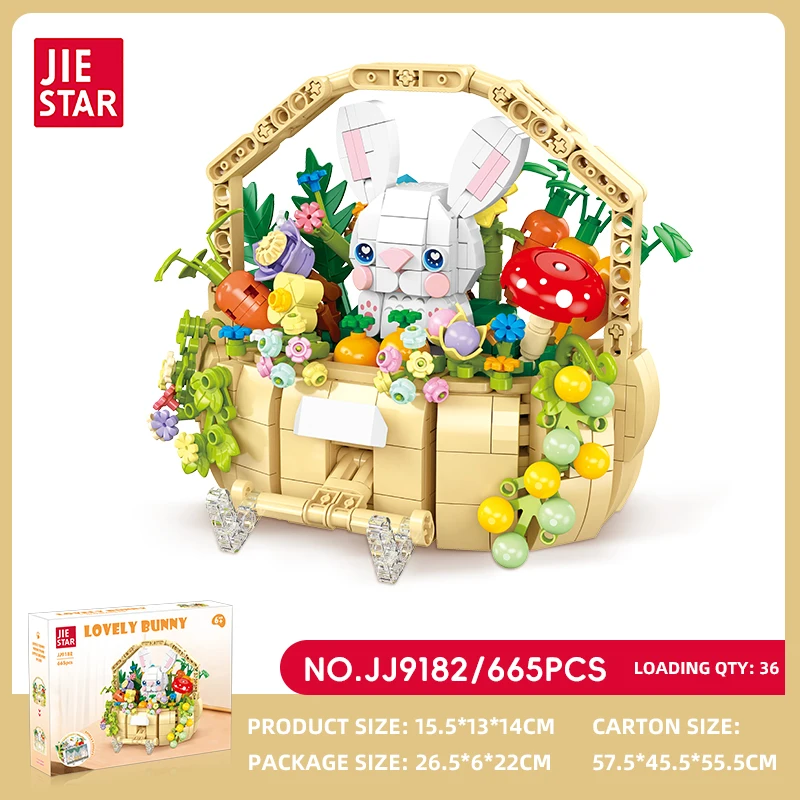 

Набор строительных блоков «Милый кролик» из 665 деталей, очаровательная модель кролика, прекрасный декор для рабочего стола и подарок для детей