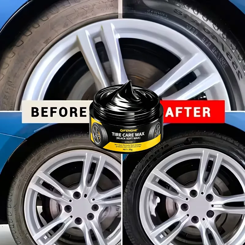 Tire Care Wax, Multi-Function Interior Plastic Refinishing Paste, Tire Polishing, Maintenance for Plastic and Rubber Products
