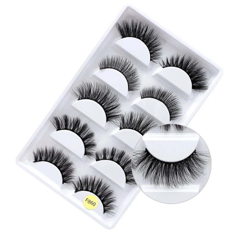 Mix and match 5 pairs of 7 style Ultra-fine Silk-fibroin Multi-layer 100% Handmade invisible and natual Full strip eyelashes