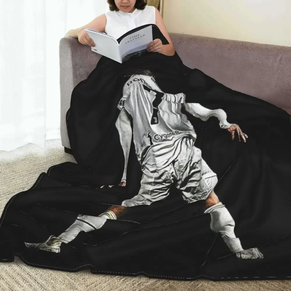 

Soft Durable Blanket CR Throw Blanket Football Star Seven Flannel Bedspread Bedroom Aesthetic Sofa Bed Cover