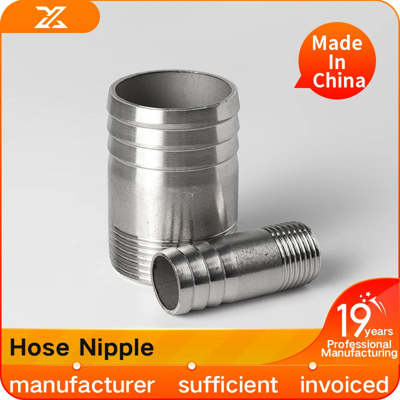 

304 stainless steel external wire pagoda joint water hose hose hose external thread bamboo knot barb nozzle 46 points