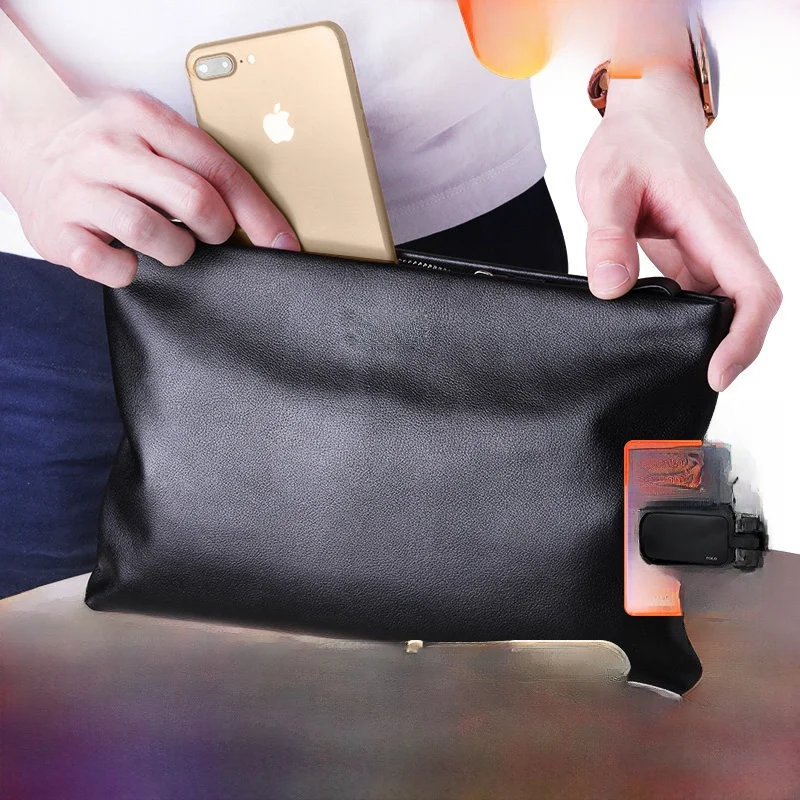 

Men's Business Handbag Large Capacity Top Layer Cowhide Fashion Casual Men's Wallet Envelope Style Gift