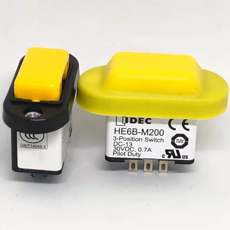 1個-100-純正-日本製-idec-he6b-m200-3ポジションスイッチ-he6b-m200y-エンブレーブルスイッチ