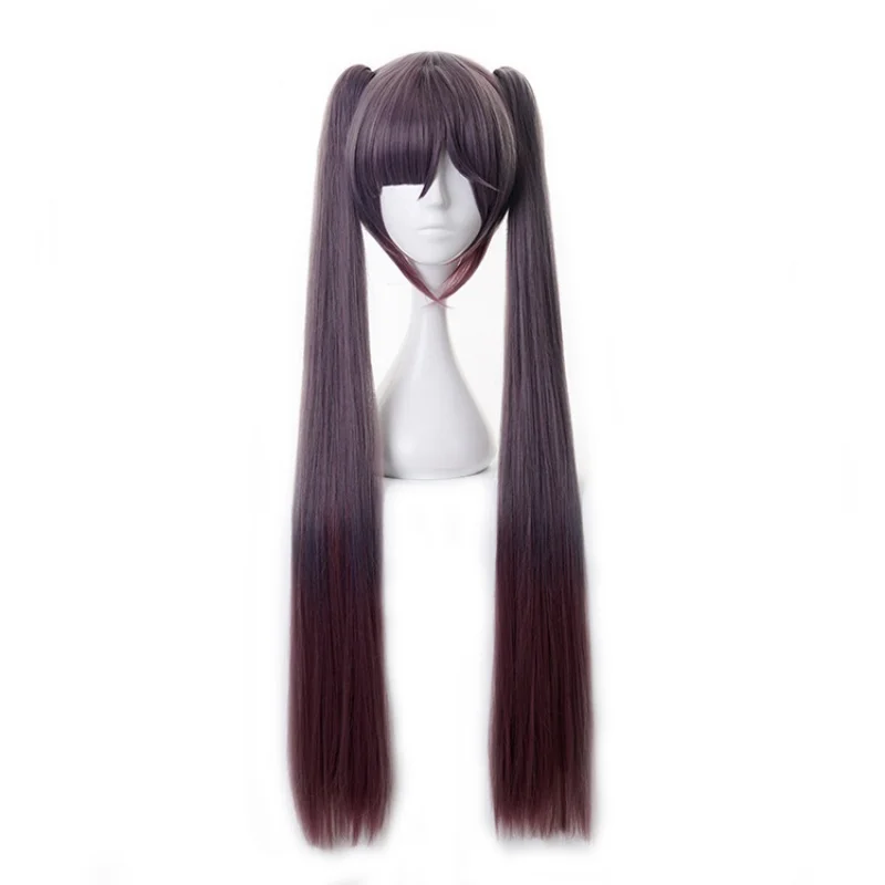 Game Genshin Impact Mona Megistus Cosplay Wig Astral Reflection Purple Twin Tail Wig Hair Cosplay Wigs + Wig Cap