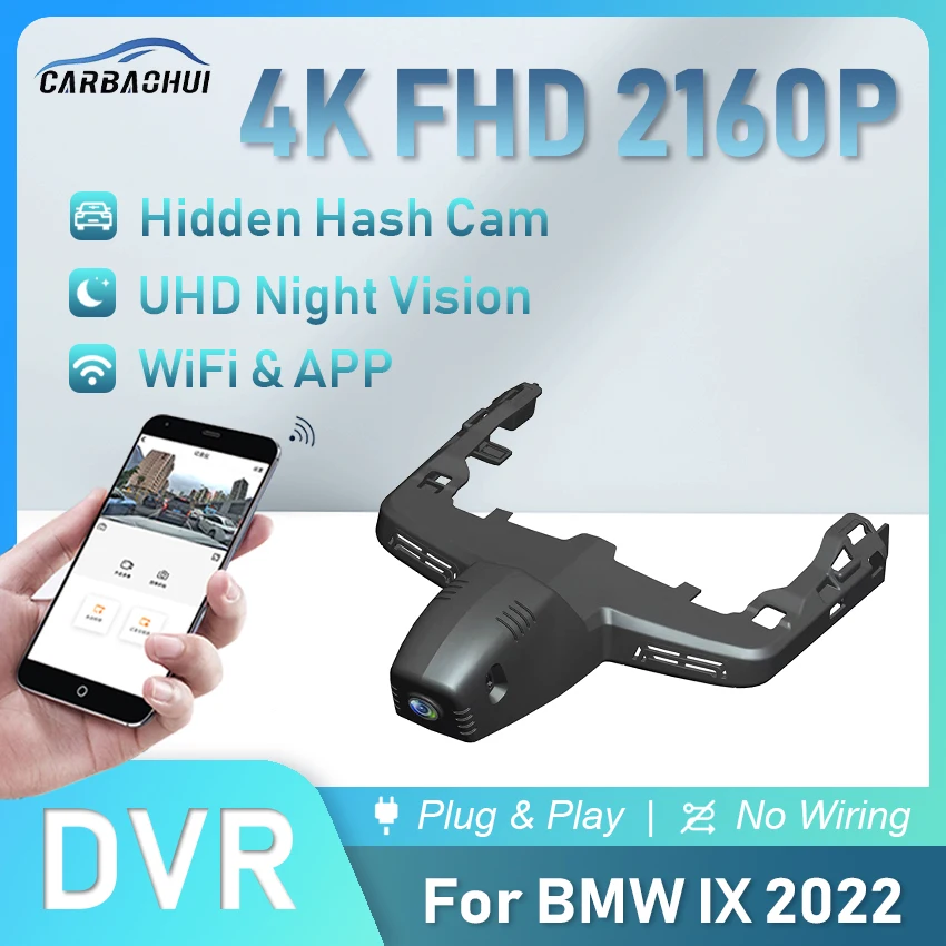 

4K 2160P Car DVR Plug and play Dash cam UHD Night Vision Video Recorder For BMW IX 2022 xDrive40 xDrive50 M60,Wireless Dashcam