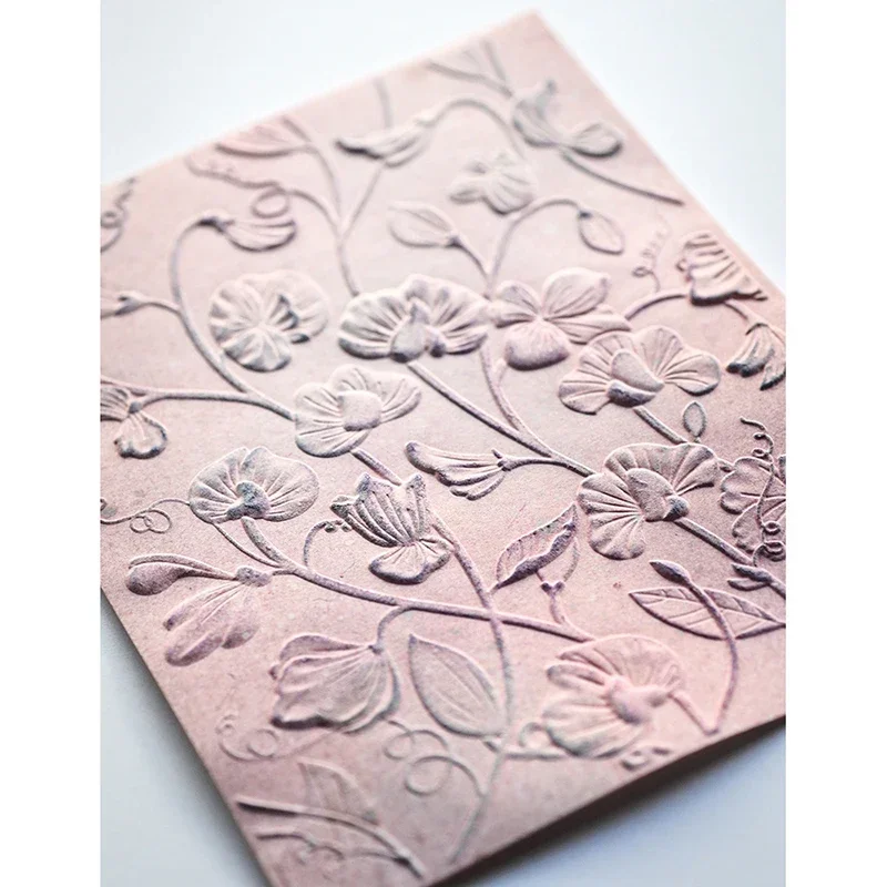 2024 New Embossed Folder For DIY Making 3D Flower Pattern Background Greeting Card Scrapbooking No Stamps and Metal Cutting Dies
