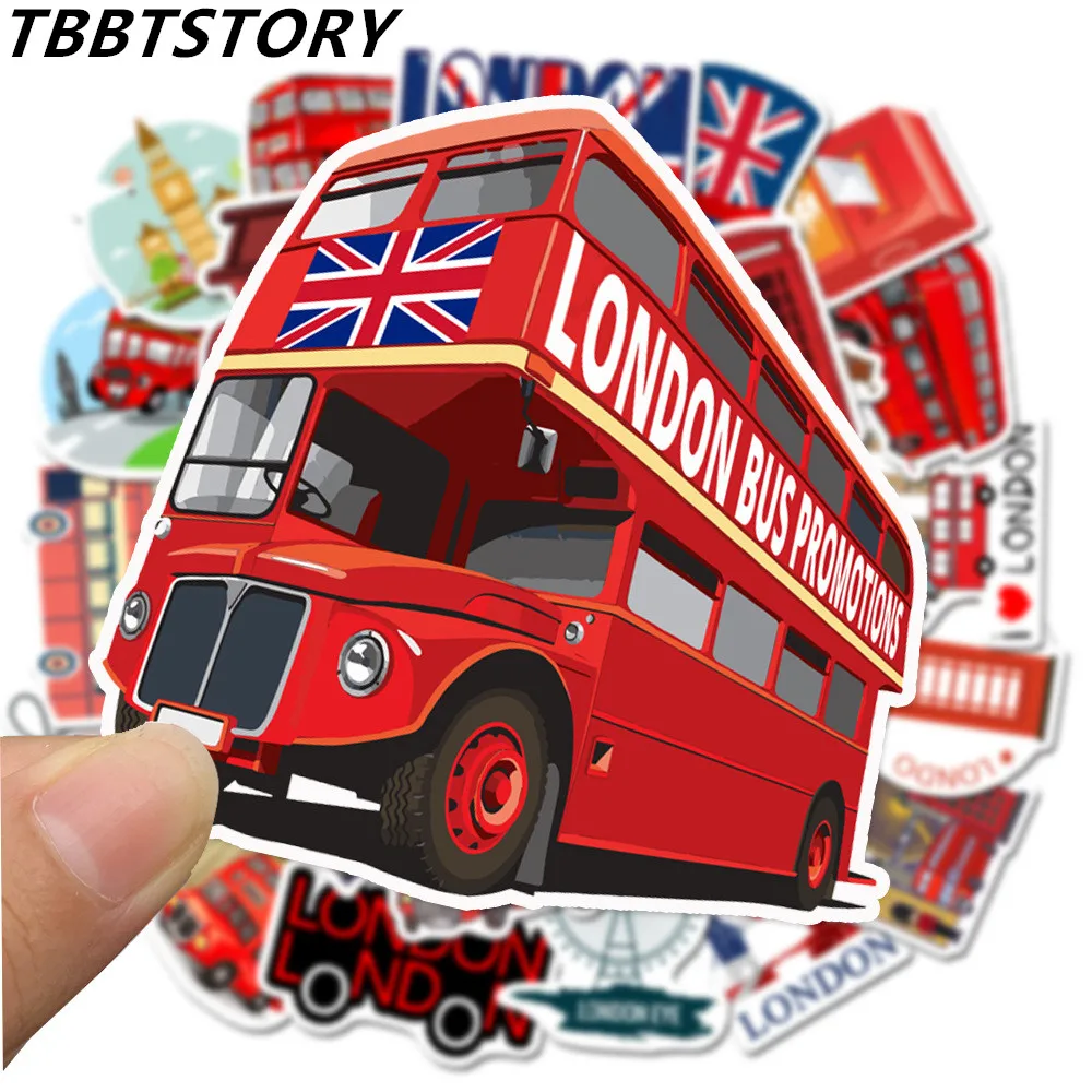 10/30/50Pcs England Landmark อังกฤษ London Bus บูธโทรศัพท์สติกเกอร์ตกแต่งโทรศัพท์แล็ปท็อป Scrapbooking กระเป๋าเดินทาง Decals