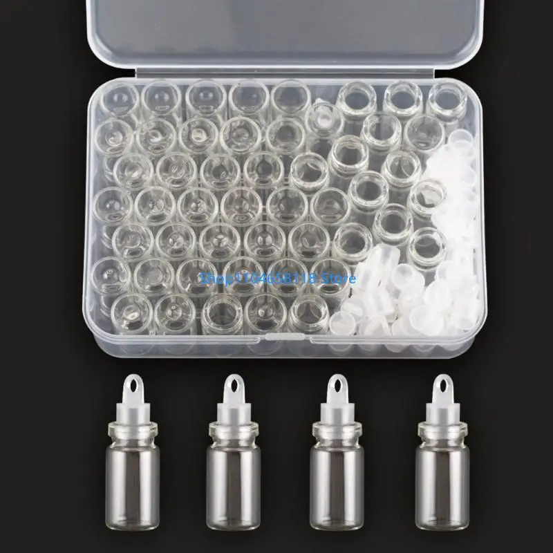 50Pcs Delicate Glass Bottle Collection Elegant Pendant Ornament for Accessory