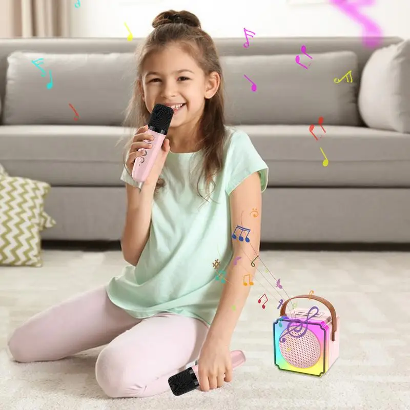 Microphone For Singing Kids Karaoke Machine Microphone With Speaker Karaoke Mic 4 Voice Portable For All Smartphones For Kids &