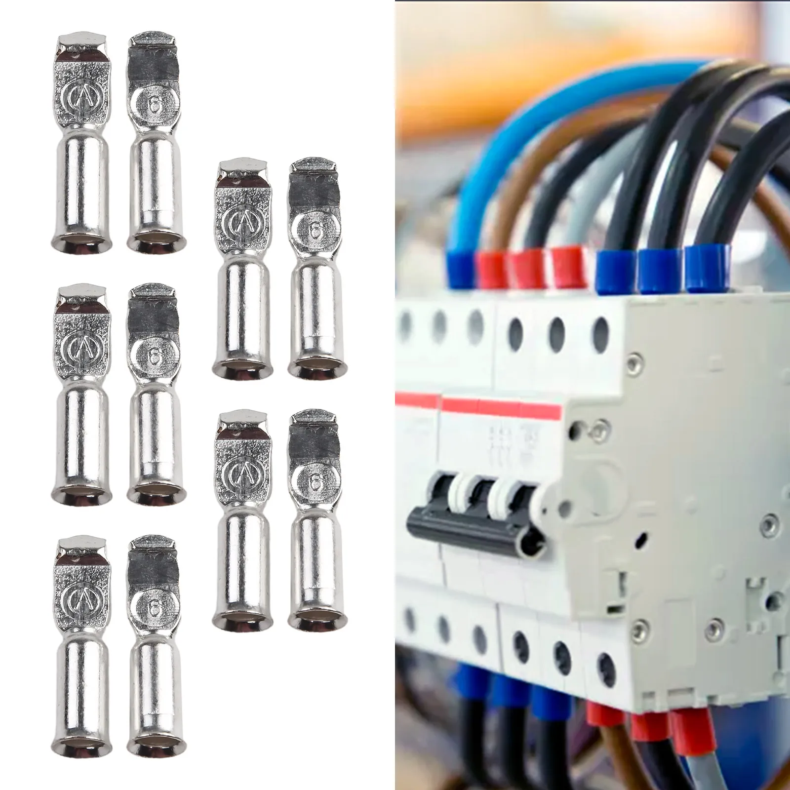 10Pcs 50A 600V Cable Terminal For Anderson-Plug Terminal Connector For Battery Connection Solar And Wind Turbines Connector