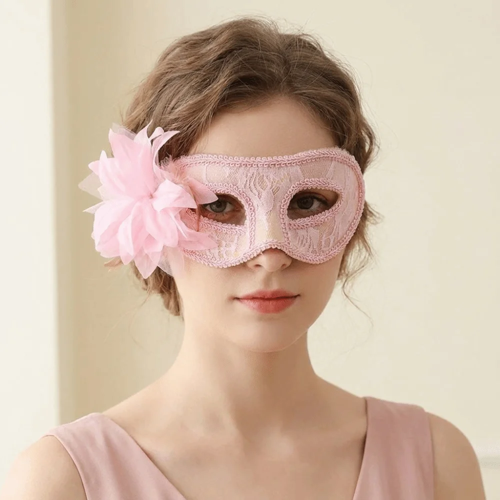 Fancy Flower Half-Face Mask Seductive Style Multicolor Masquerade Ball Mask Masquerade Cosplay Feather Mask Makeup Festival