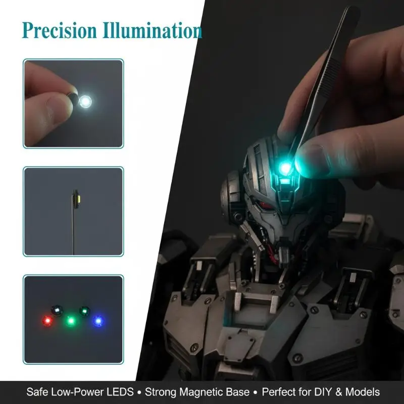 Mini Magnetic Switch LED Light For Models, DIY Dollhouse Lighting, Toy Eyes, Train Landscape Decoration, Button Battery Powered