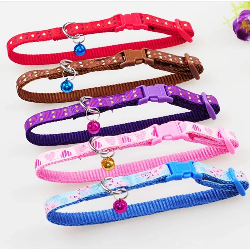 Adjustable Pet Dog Collars Puppy Cat Collar Harness Fashion Small Pet Neck Chain Dog Leash Collar with Bell