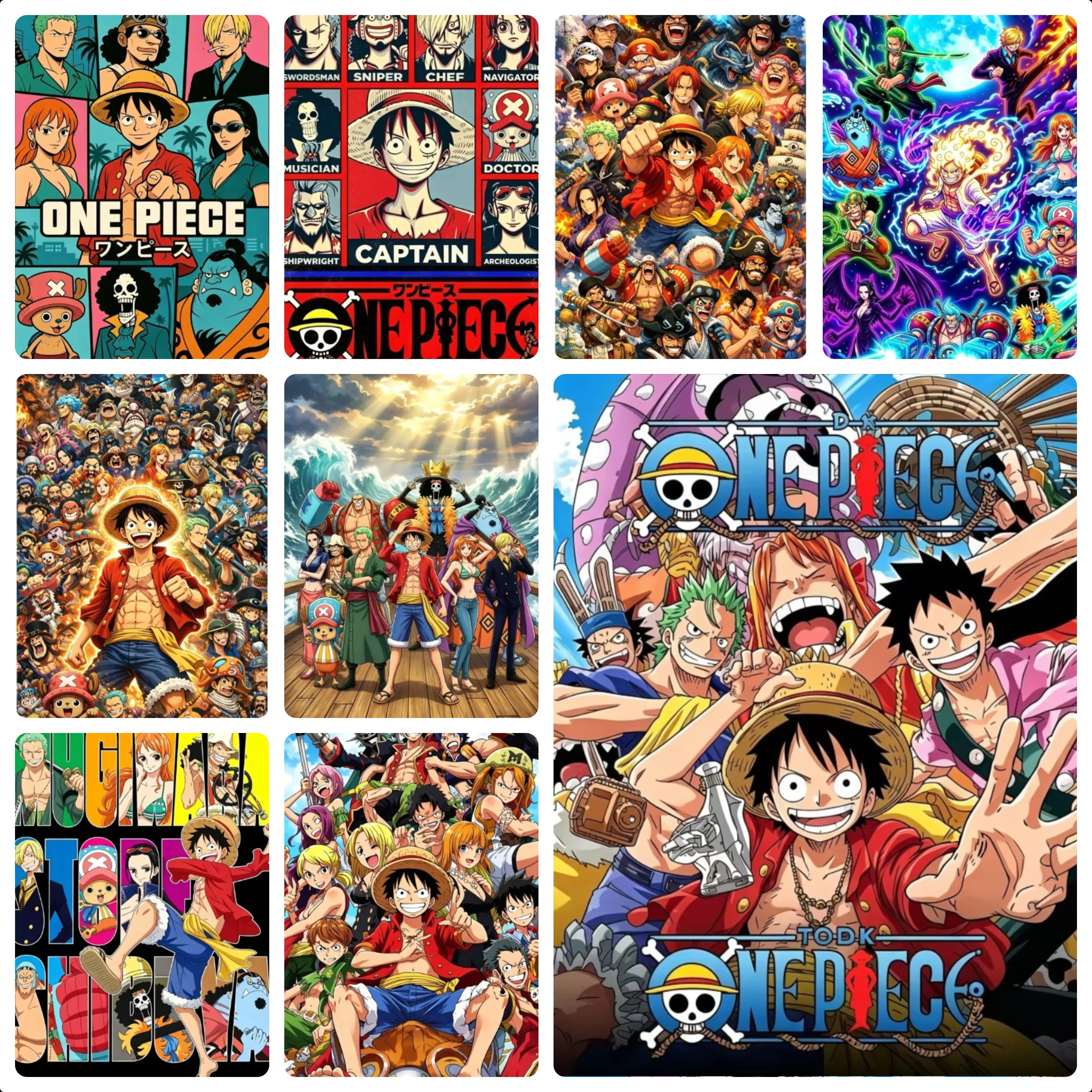 Japanese Anime One Piece Anime Character Jigsaw Puzzles 500/1000/1200/2000PCS  Monkey D Luffy Zoro Character Wall Art Home Decor