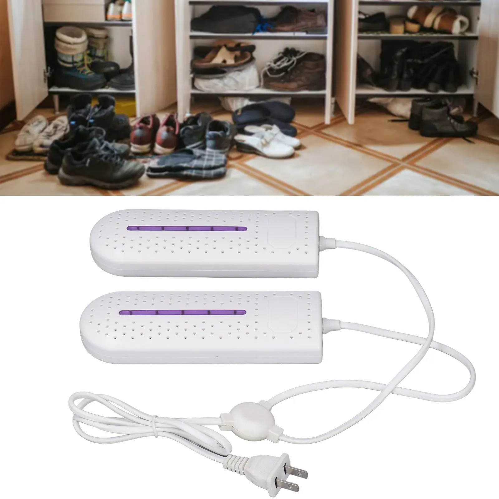 Electric Shoe Dryer Boot Warmer Fast Drying Footwear Dryer Remove Bad Odor Quiet Efficient Heating System for Boots Shoes White