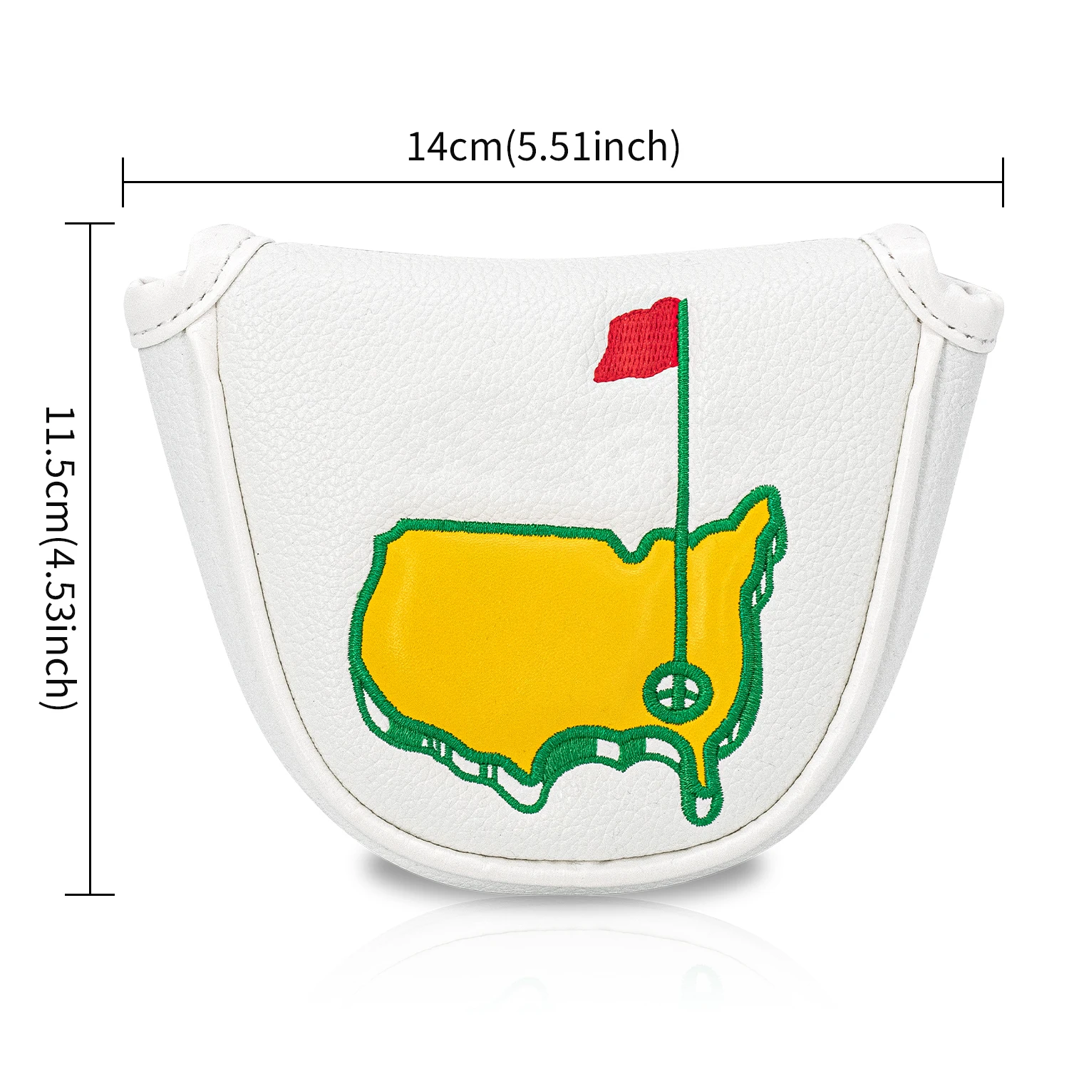 1pc Green Pattern Semi-Circular Mallet Putter Headcover, Soft & Durable PU Golf Club Headcover view 6