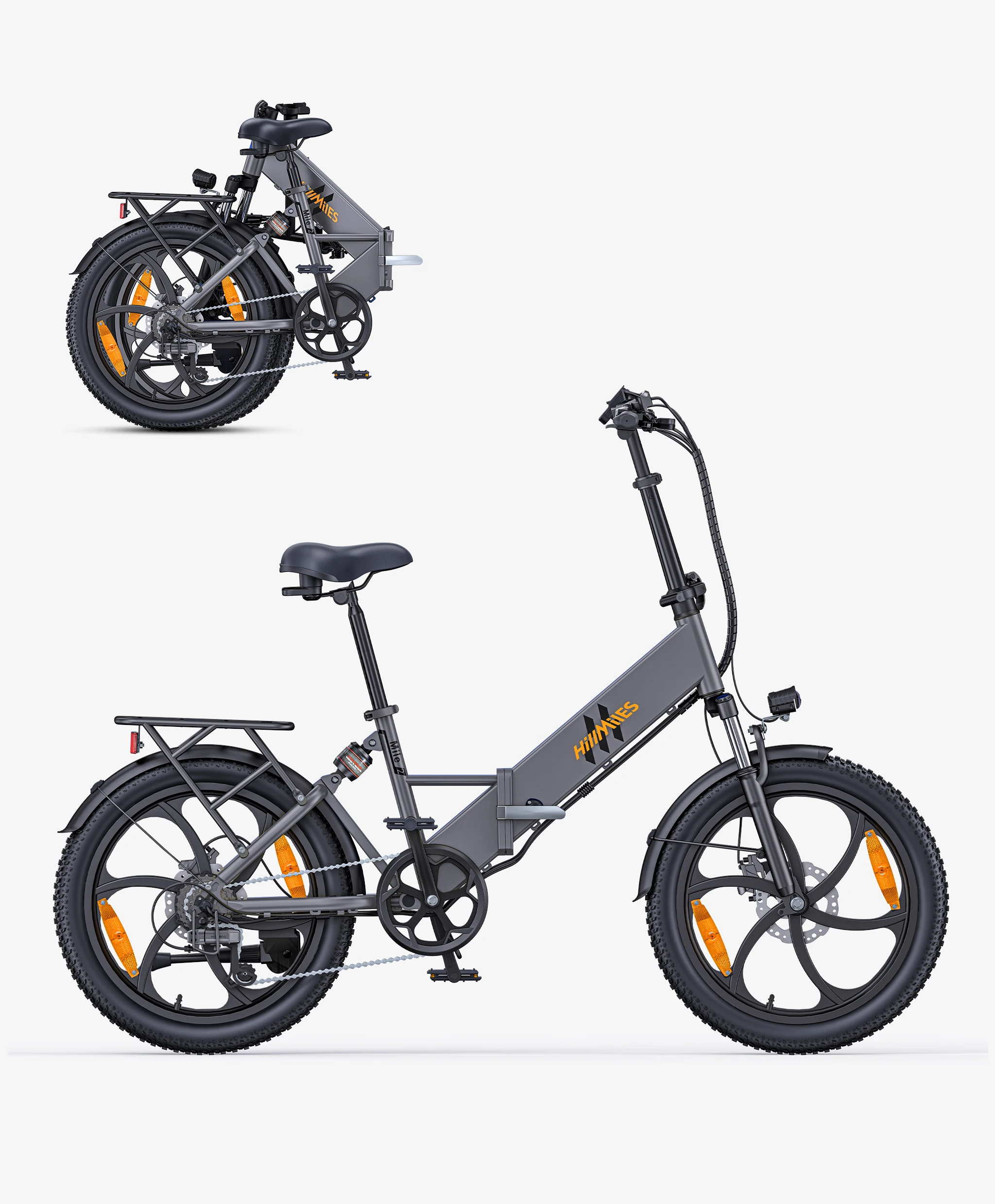 Hillmiles Mile2 Adluts elektrische fiets Opvouwbare 250W motor 36V13ah batterij Stad woon-werkverkeer E-bike 20 inch banden Hydraulische remmen