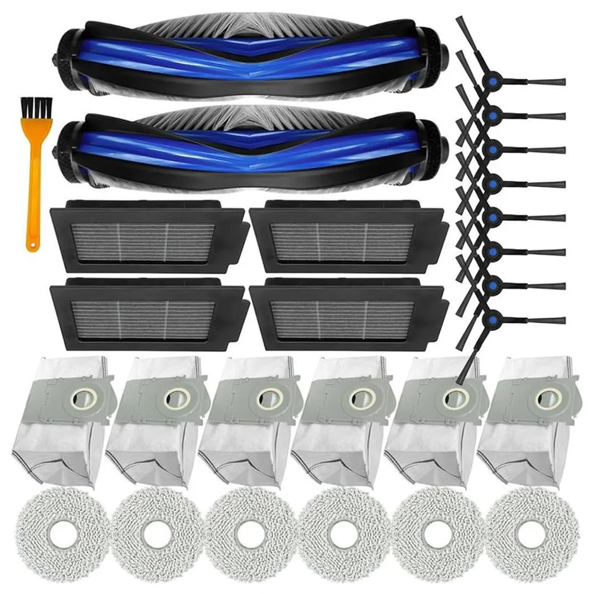 FZFZ 27 SZT. Akcesoria do robota odkurzającego T50 PRO: szczotka główna, szczotki boczne, filtry HEPA, worki na kurz, nakładki mopujące