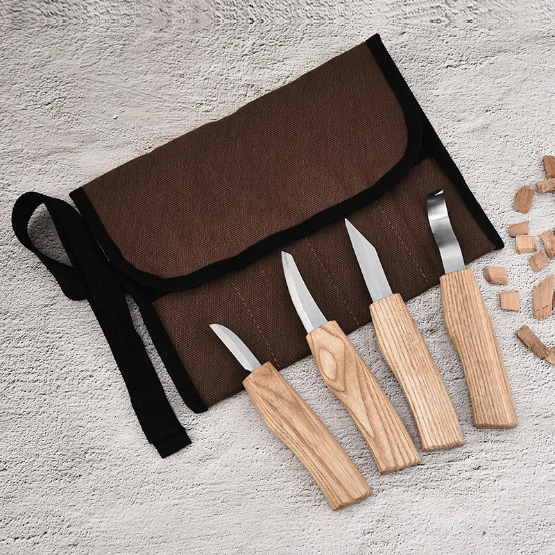 4/7PCS DIY Hand Chisel Wood Carving Tools Spoon Knife Woodcut Woodcarving Detail Cutter Chip Knives Woodworking Hand Spoon