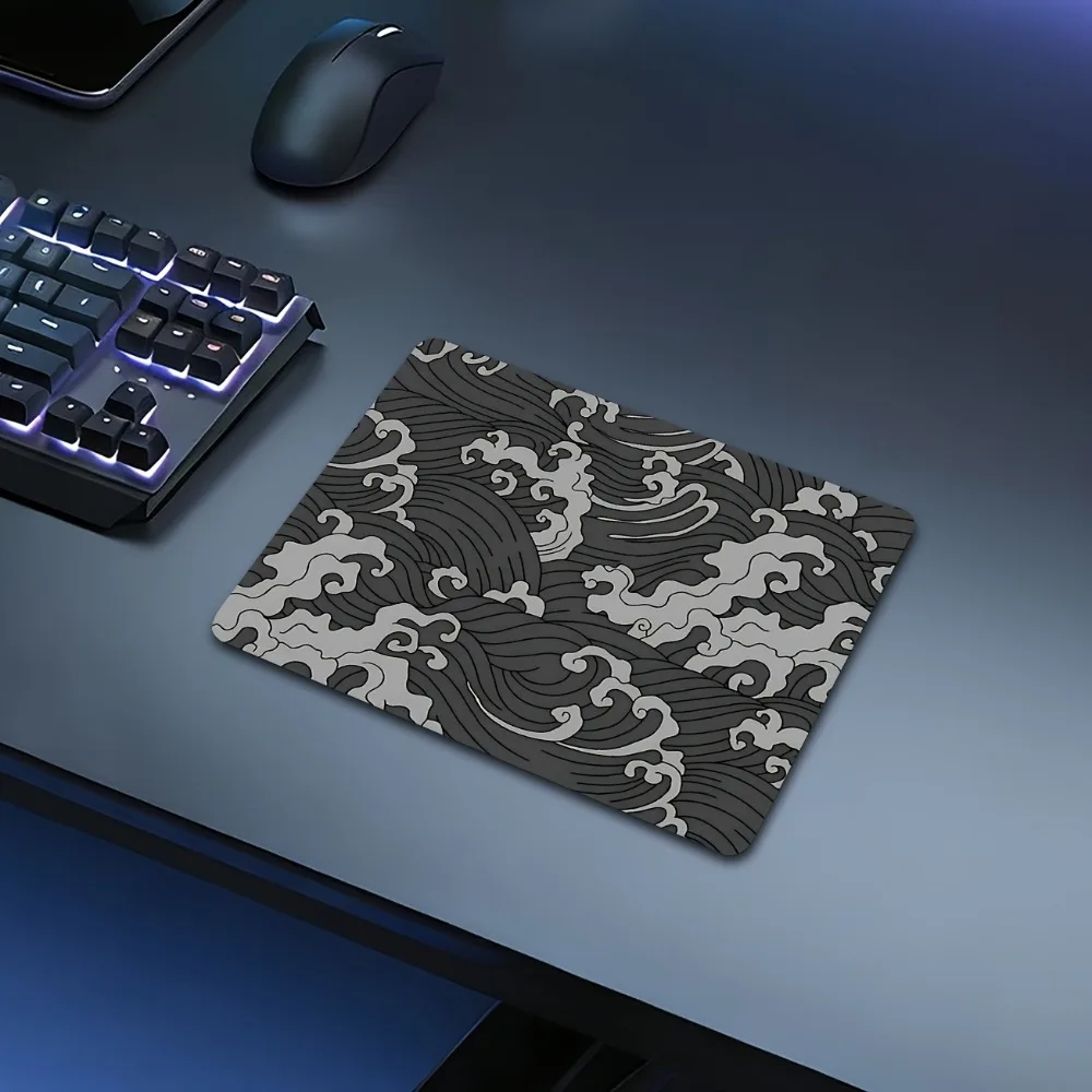 Small-sized anime gray-toned ripple-pattern mouse pad as a gift mouse pad accesorios para escritorio laptop accessories