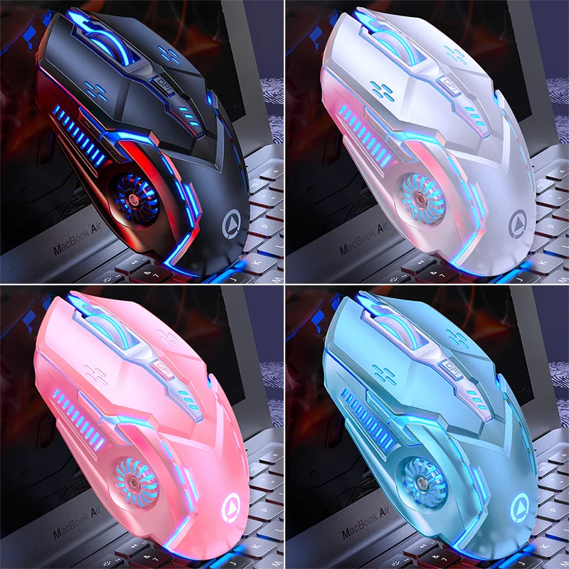 Wireless Mouse Rechargeable Luminous Silent Gaming 2.4G USB Mice for Laptop Desktop Computer Peripheral E-Sports Gamer Mouse