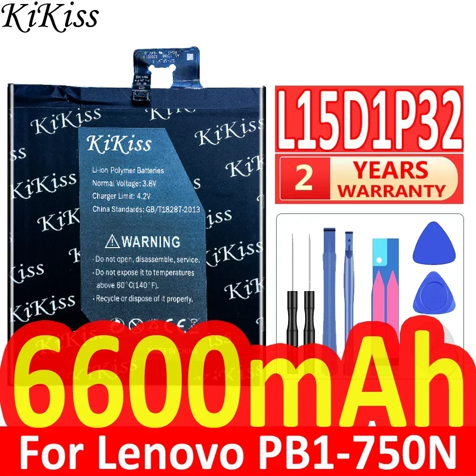 KiKiss Battery L15D1P32 6600mAh For Lenovo PB1-750 PB1-750N PB1-750M PB1-750P PHAB TD-LTE