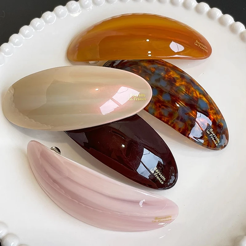 

1/5pcs New High-end Spring Clip Korean France Acetate Ponytail Clip Hair Clip for Women Straight Clip