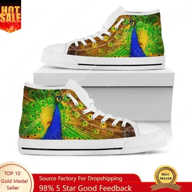 

Peacock High Top Shoes Mens Womens Teenager Sneakers Canvas High Quality Outdoor Daily Sneaker Custom Made Couple Shoe